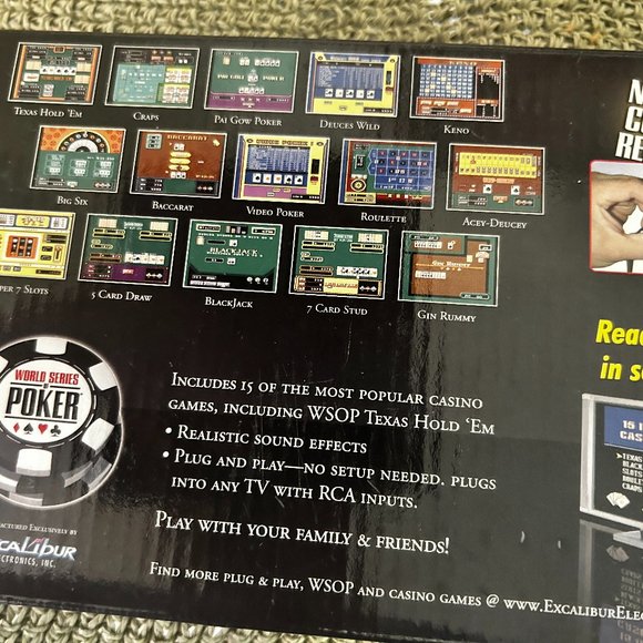 BRAND NEW WORLD SERIES POKER &MORE  EXCALIBUR  WIRELESS PLUG&PLAY 15 in1 TV game - Picture 2 of 4